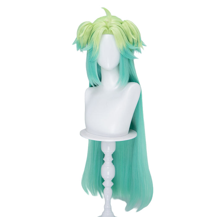 【Ready For Ship】DokiDoki Anime TO BE HERO X Cosplay Lucky Cyan Wig Long Straight Mint Green Gradient Hair