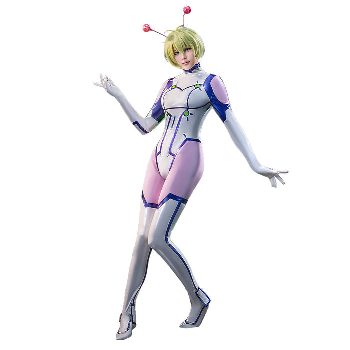 【Ready For Ship】【Glowing】【Size S-3XL】DokiDoki-R Anime Cosplay White Purple Costume Female Bodysuit JumpSuit