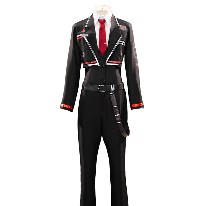 【Size S-2XL】DokiDoki-R Game Cosplay Costume Black Suit