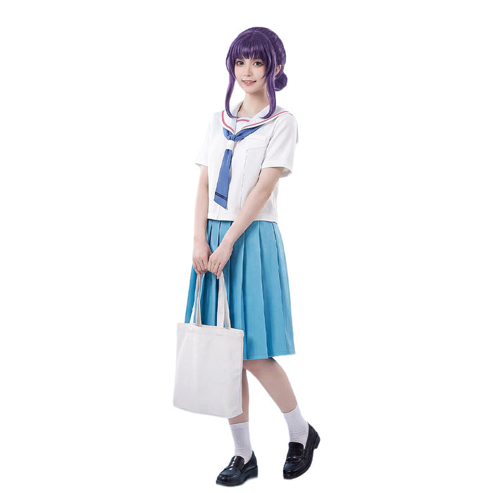 【Size XS-XL】DokiDoki-R Anime Cosmic Princess Kaguya! Cosplay Iroha Costume Blue White School Uniform JK