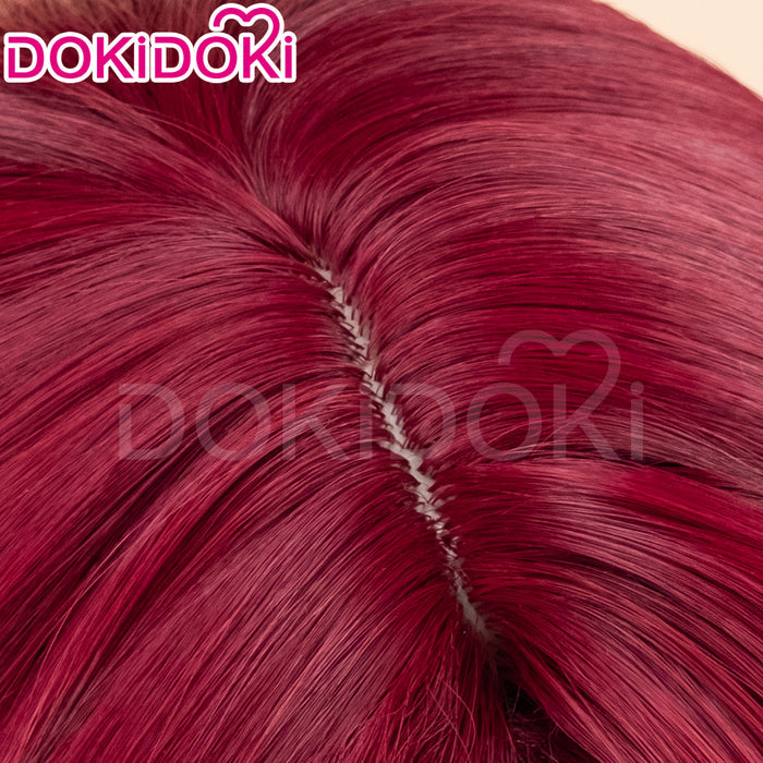 【US LOCAL SHIPPING 】DokiDoki Game Genshin Impact Chasca Cosplay Wig Long Straight Red Hair Natlan