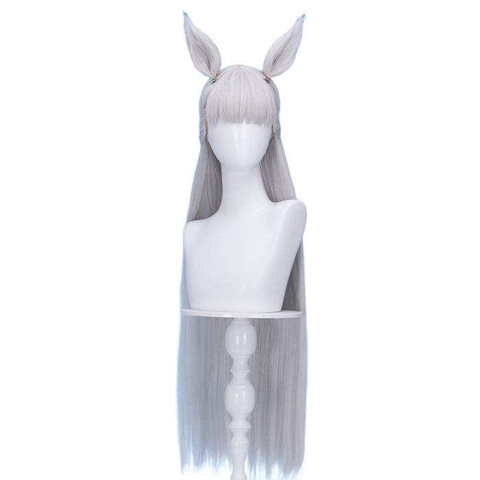 【US/EU LOCAL SHIPPING 】 DokiDoki Game Cosplay Wig Long Straight Silver Hair