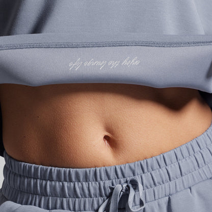 Lounge Lux Varsity Cropped Pullover (Nickel)