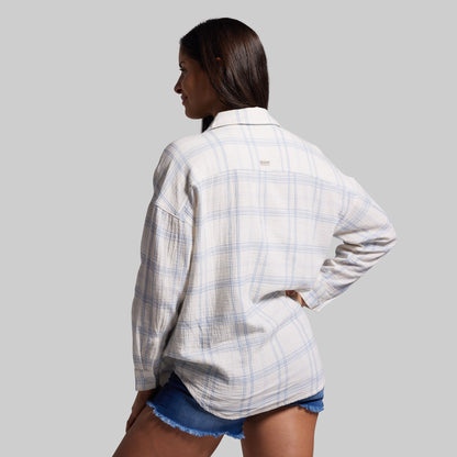 Women's Oversized Summer Plaid (Sunwashed Pearl)