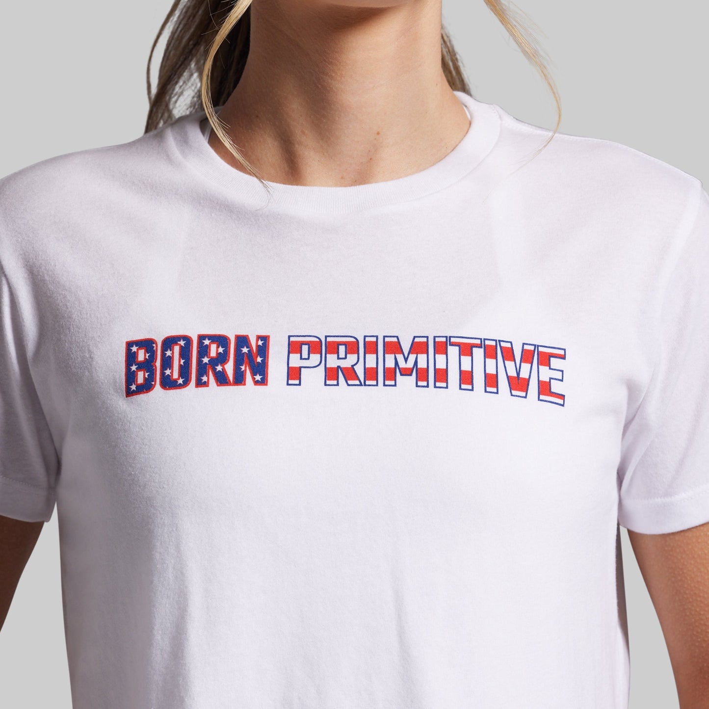 Stars and Stripes Crop Tee (White)