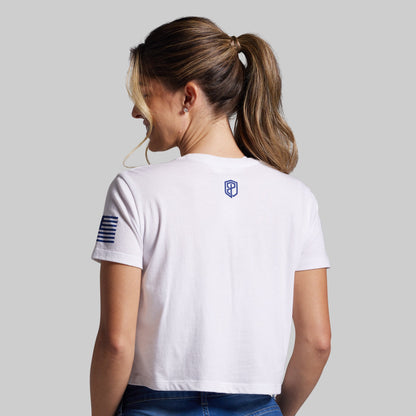 Stars and Stripes Crop Tee (White)