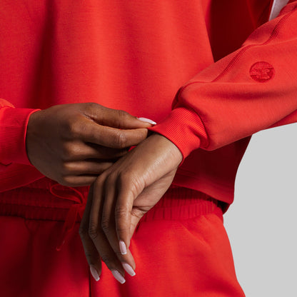 Lounge Lux Varsity Cropped Pullover (Regal)