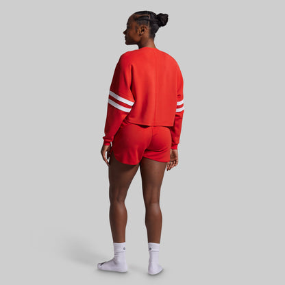 Lounge Lux Varsity Cropped Pullover (Regal)