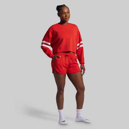 Lounge Lux Varsity Cropped Pullover (Regal)