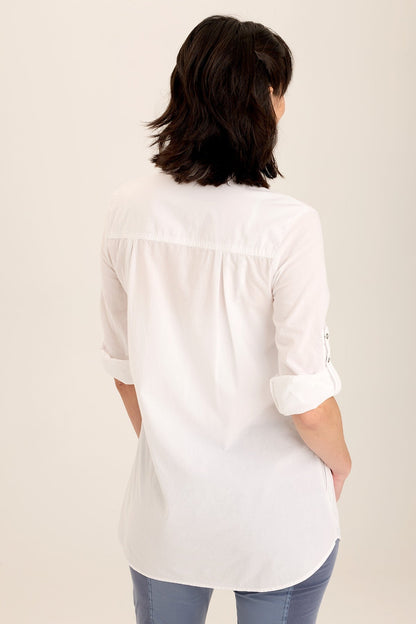 Reporter Soft Voile Button-Down Blouse