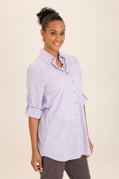 Reporter Soft Voile Button-Down Blouse