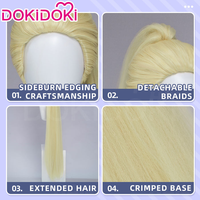 【120 CM】DokiDoki Anime GACHIAKUTA Cosplay Noerde Hew Amozo Wig Long Straight Blonde Hair Ponytail
