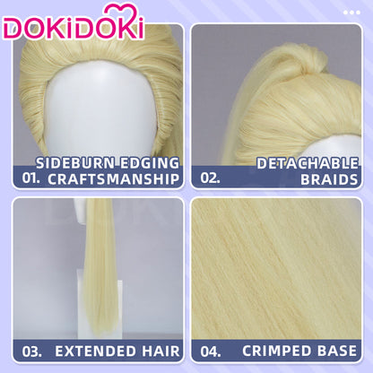 【120 CM】DokiDoki Anime GACHIAKUTA Cosplay Noerde Hew Amozo Wig Long Straight Blonde Hair Ponytail