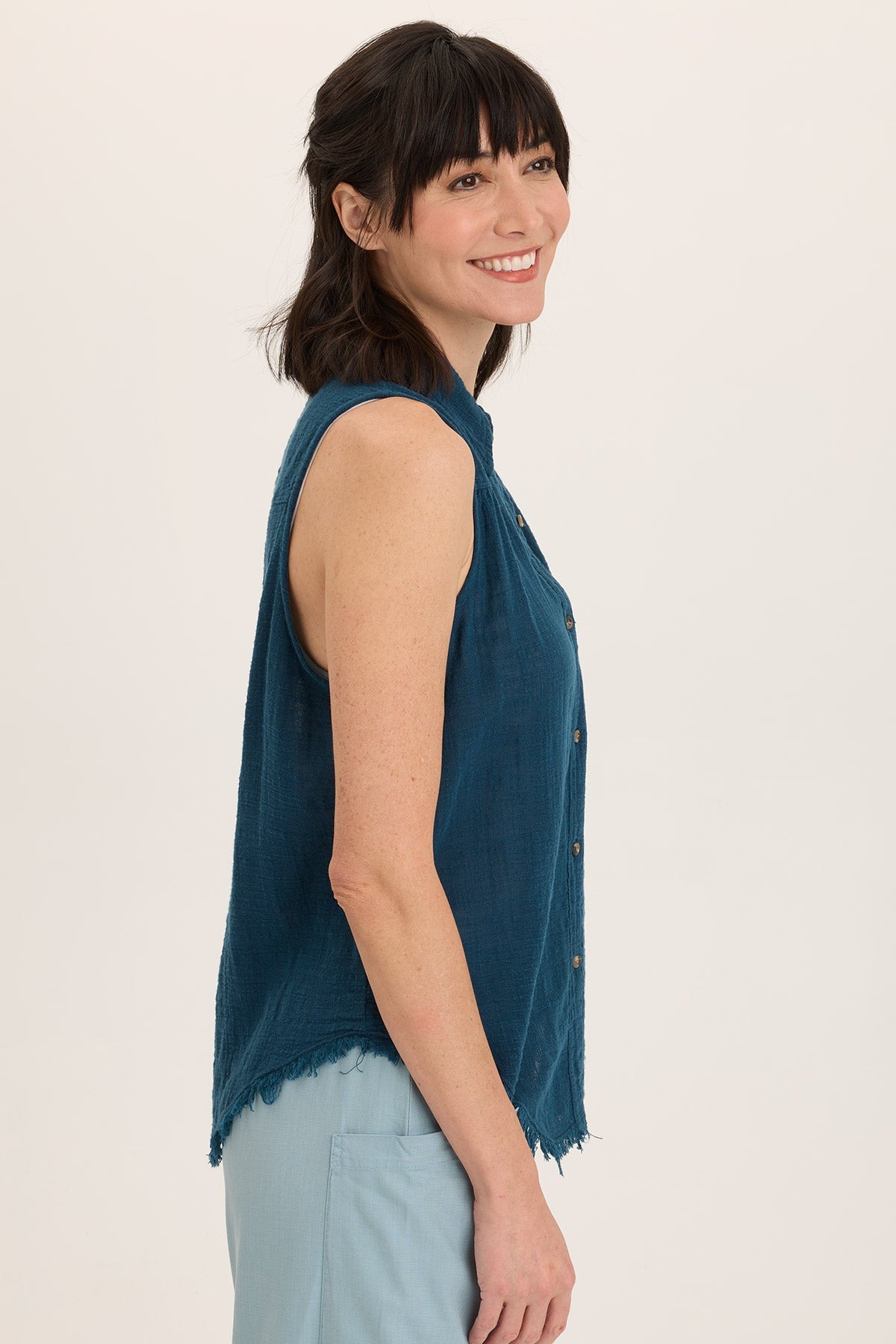 Otto Gauze Button-Up Top