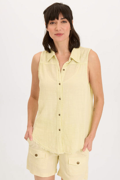 Otto Gauze Button-Up Top