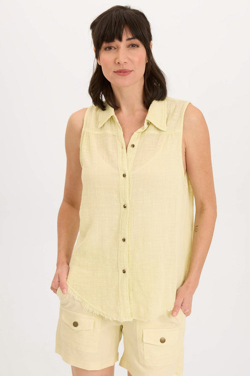Otto Gauze Button-Up Top