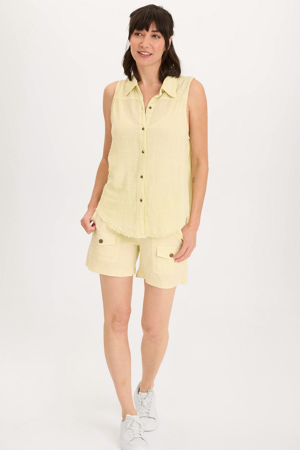 Otto Gauze Button-Up Top