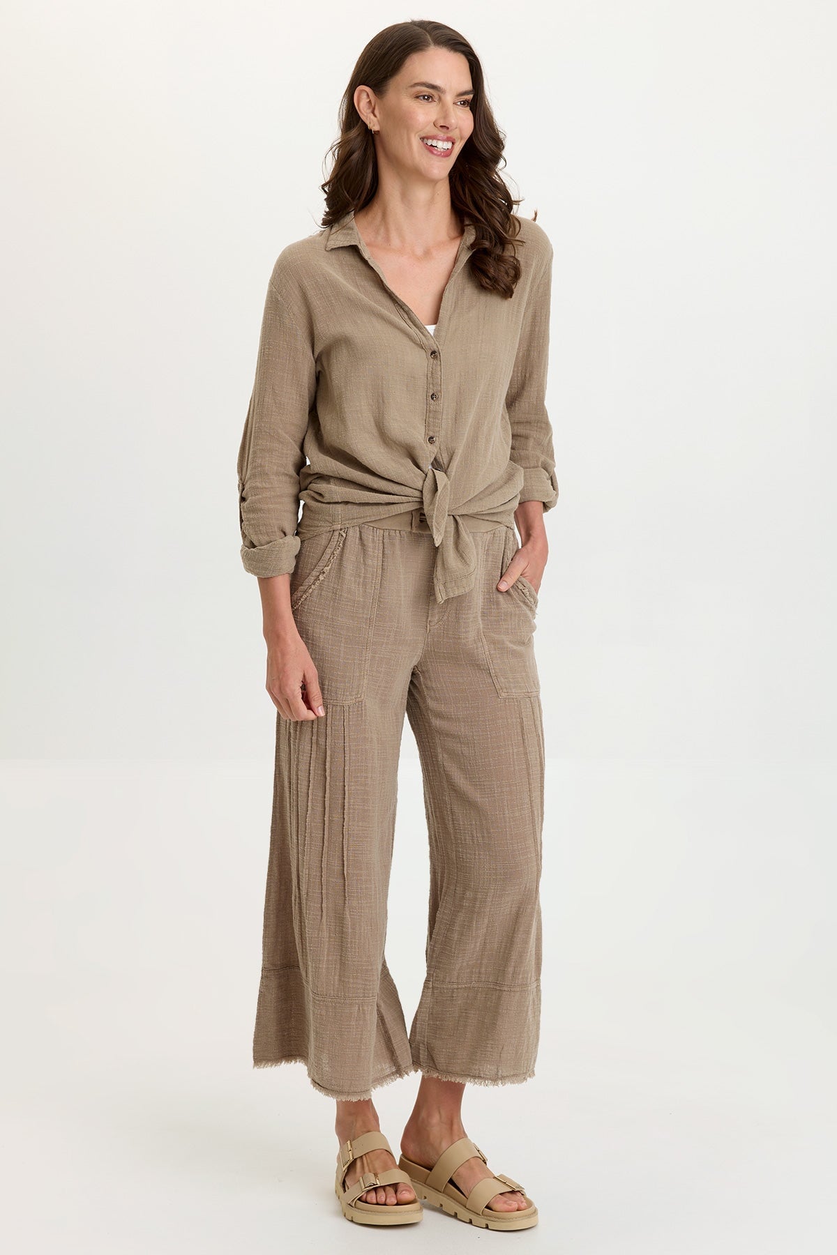 Ace Gauze Wide Leg Crop