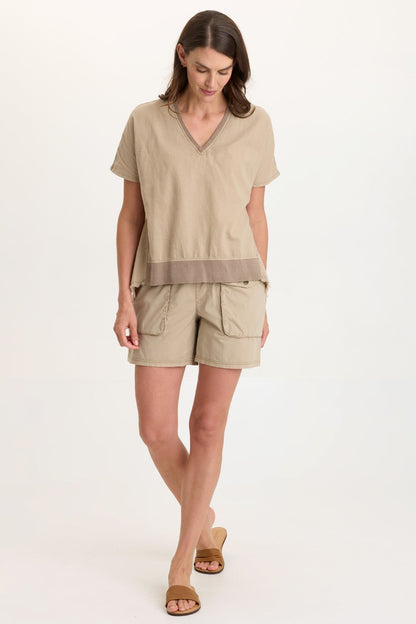 Carlo Poplin Yoked Waist Short