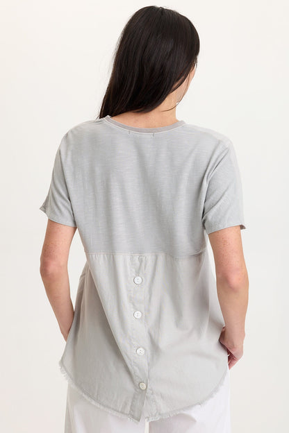 Clara Cotton Linen V-Neck Top