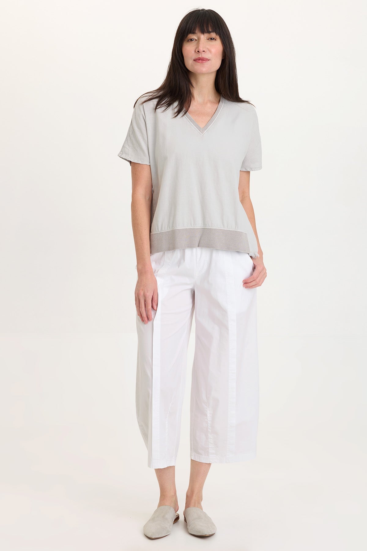 Clara Cotton Linen V-Neck Top