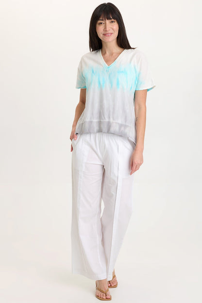 Clara Cotton Linen V-Neck Top