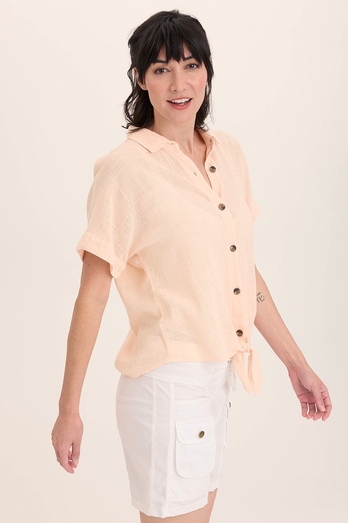 Teagan Gauze Tie-Up Top