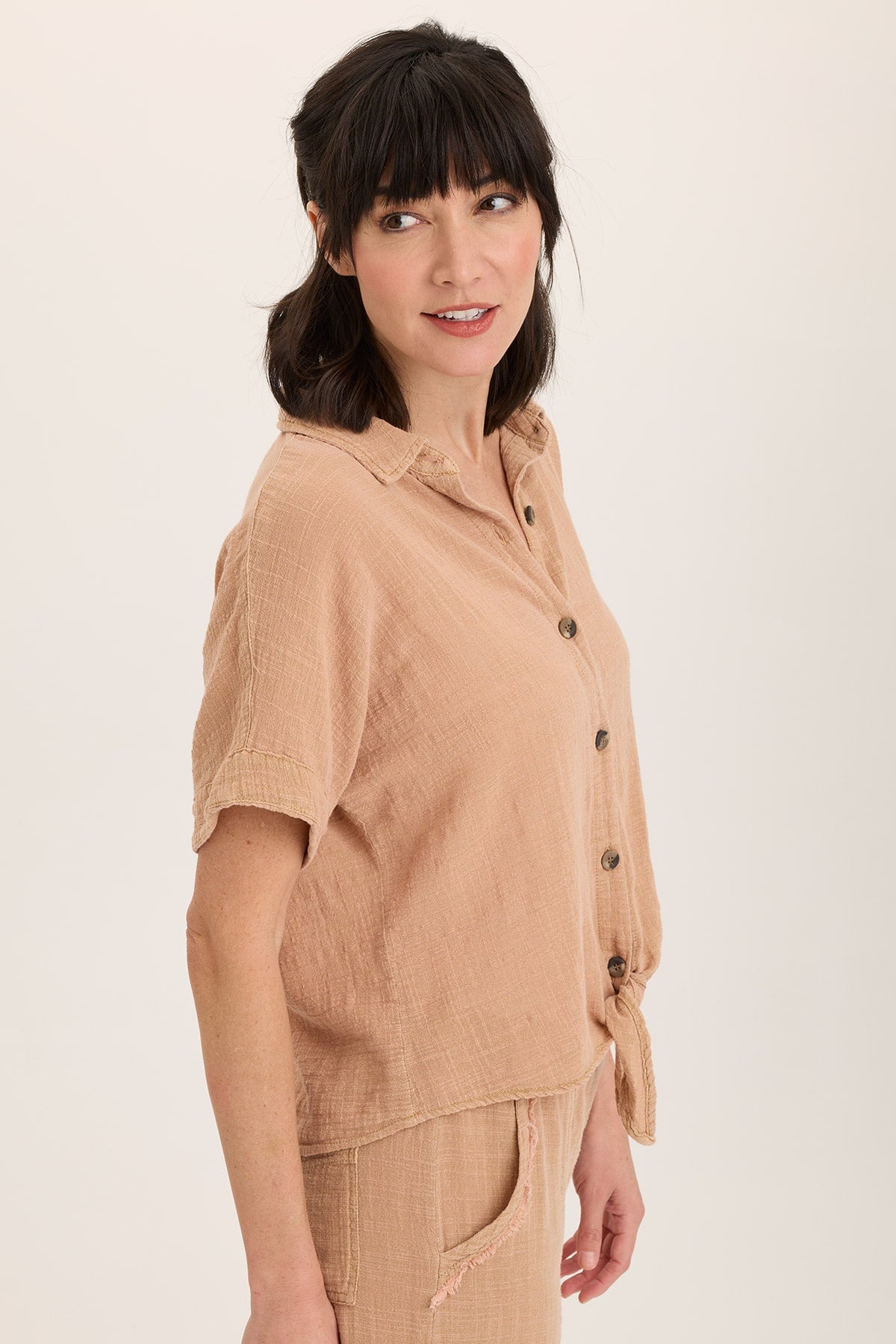 Teagan Gauze Tie-Up Top