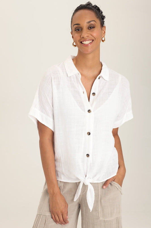 Gauze Teagan Tie Top