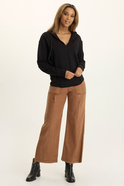 Riven Twill Wide Leg Pull-On Pant