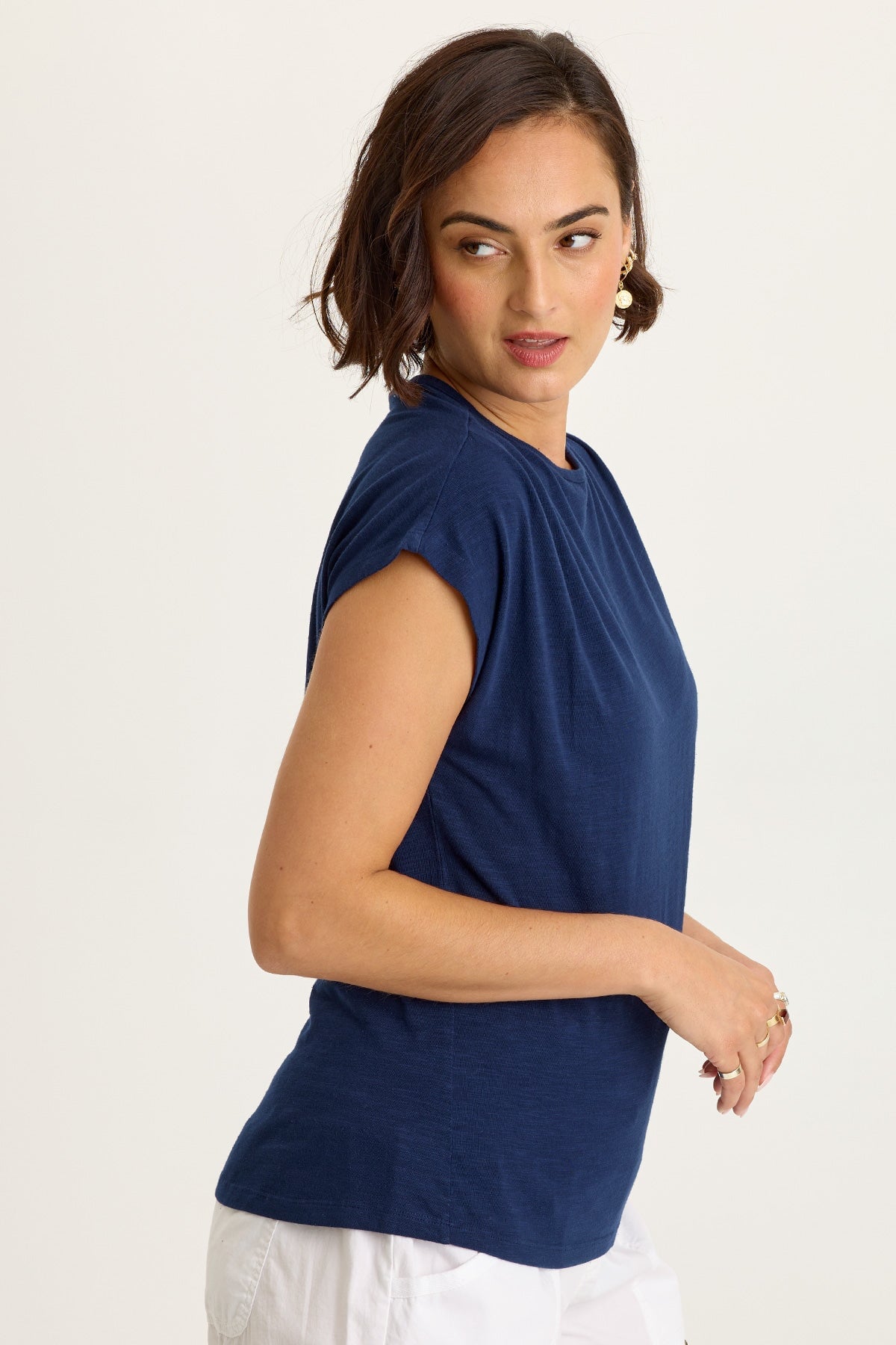 Arwen Soft Jersey Mock Neck Tee