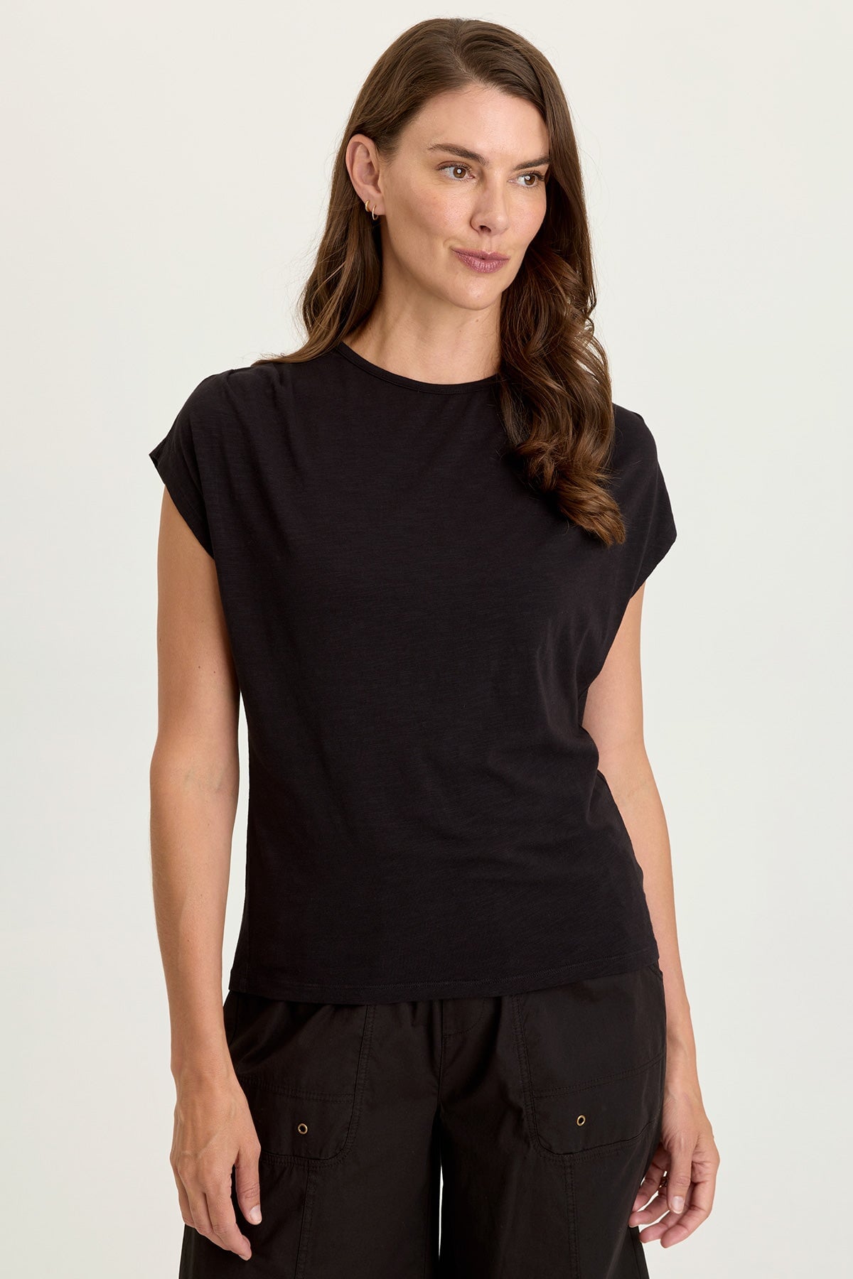 Arwen Soft Jersey Mock Neck Tee