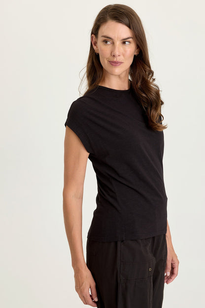 Arwen Soft Jersey Mock Neck Tee