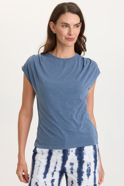 Arwen Soft Jersey Mock Neck Tee