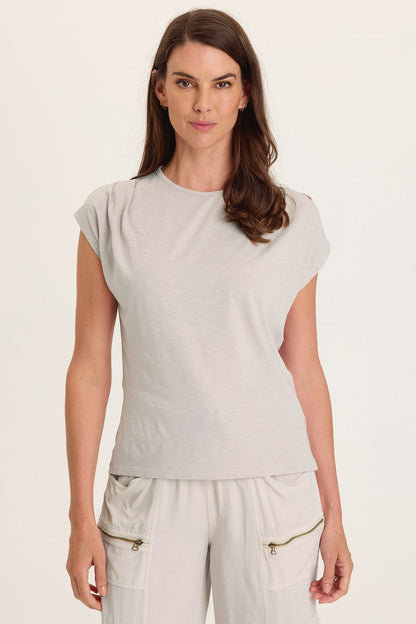 Arwen Soft Jersey Mock Neck Tee