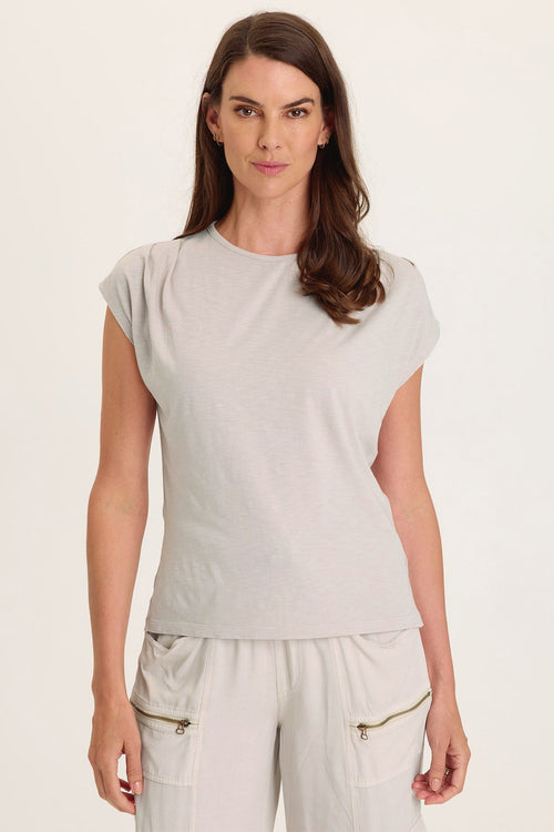 Arwen Soft Jersey Mock Neck Tee