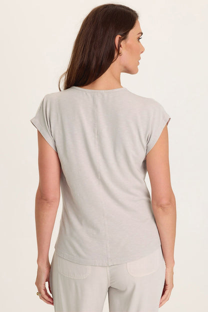 Arwen Soft Jersey Mock Neck Tee