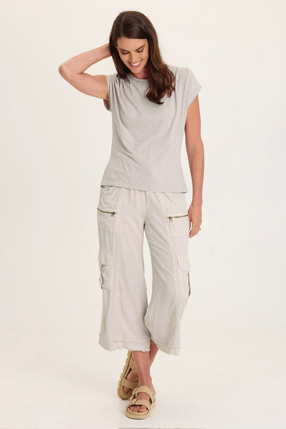 Arwen Soft Jersey Mock Neck Tee