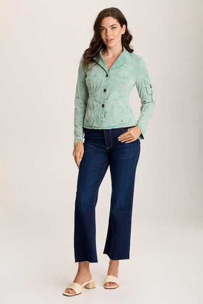 Munir Three-Button Jacket with Lapel Collar