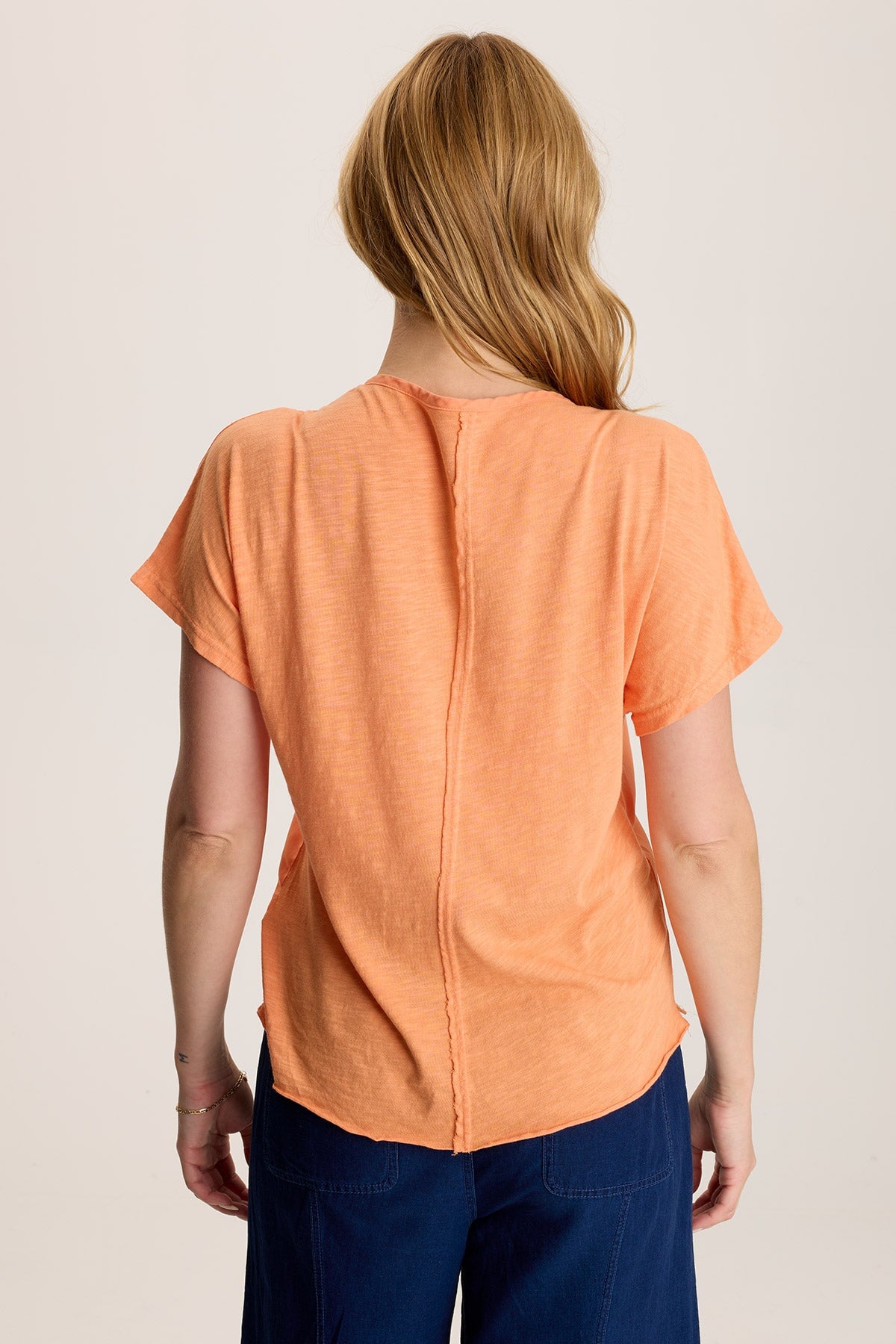 Werner Twill Ruched Cord Relaxed V-Neck Tee