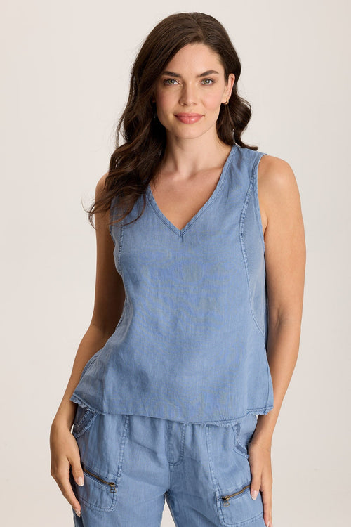 Estine Linen V-Neck Tank Top