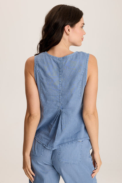 Estine Linen V-Neck Tank Top