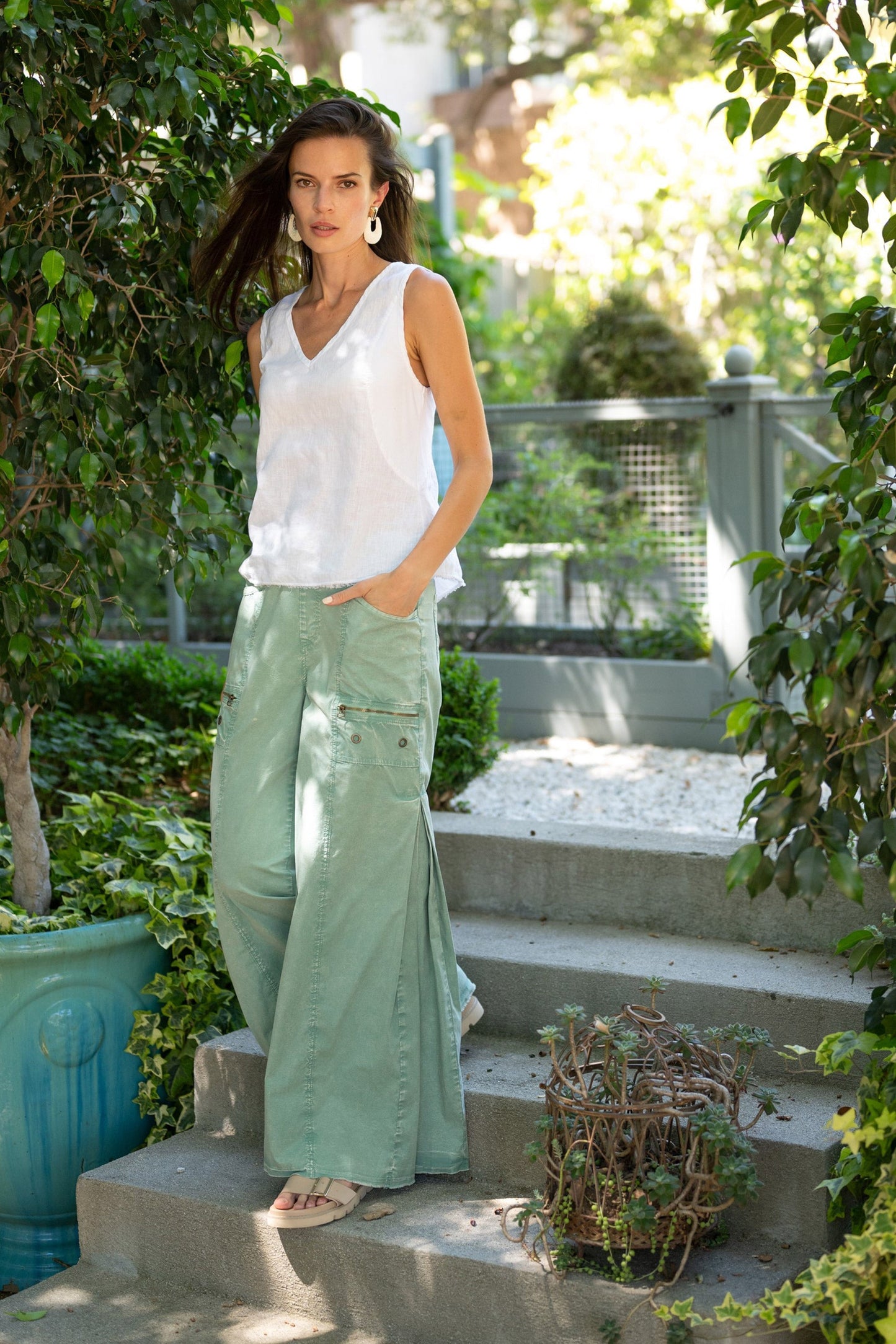 Estine Linen V-Neck Tank Top