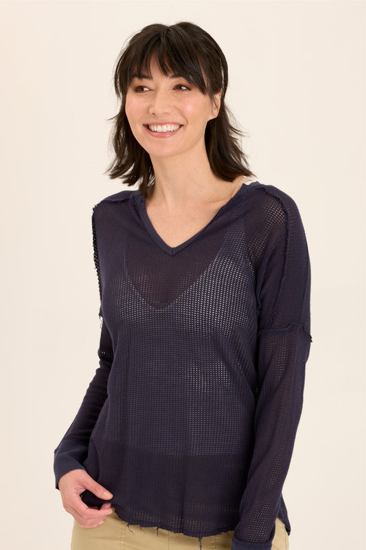 Bullock Mesh V-Neck Pullover