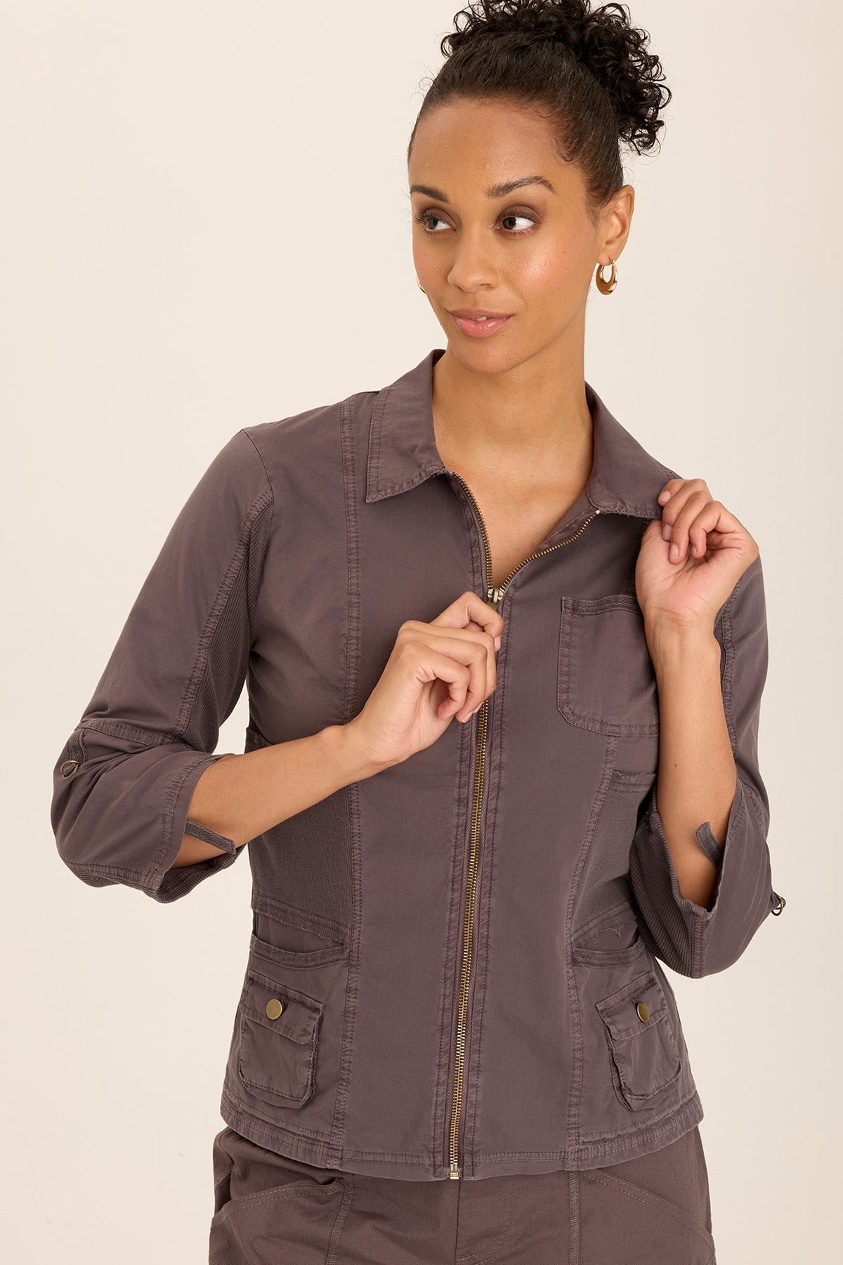 Wexel Stretch Poplin Fitted Cargo Jacket