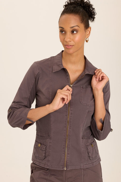 Wexel Stretch Poplin Fitted Cargo Jacket