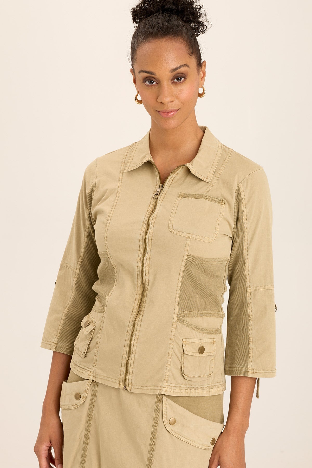 Wexel Stretch Poplin Fitted Cargo Jacket