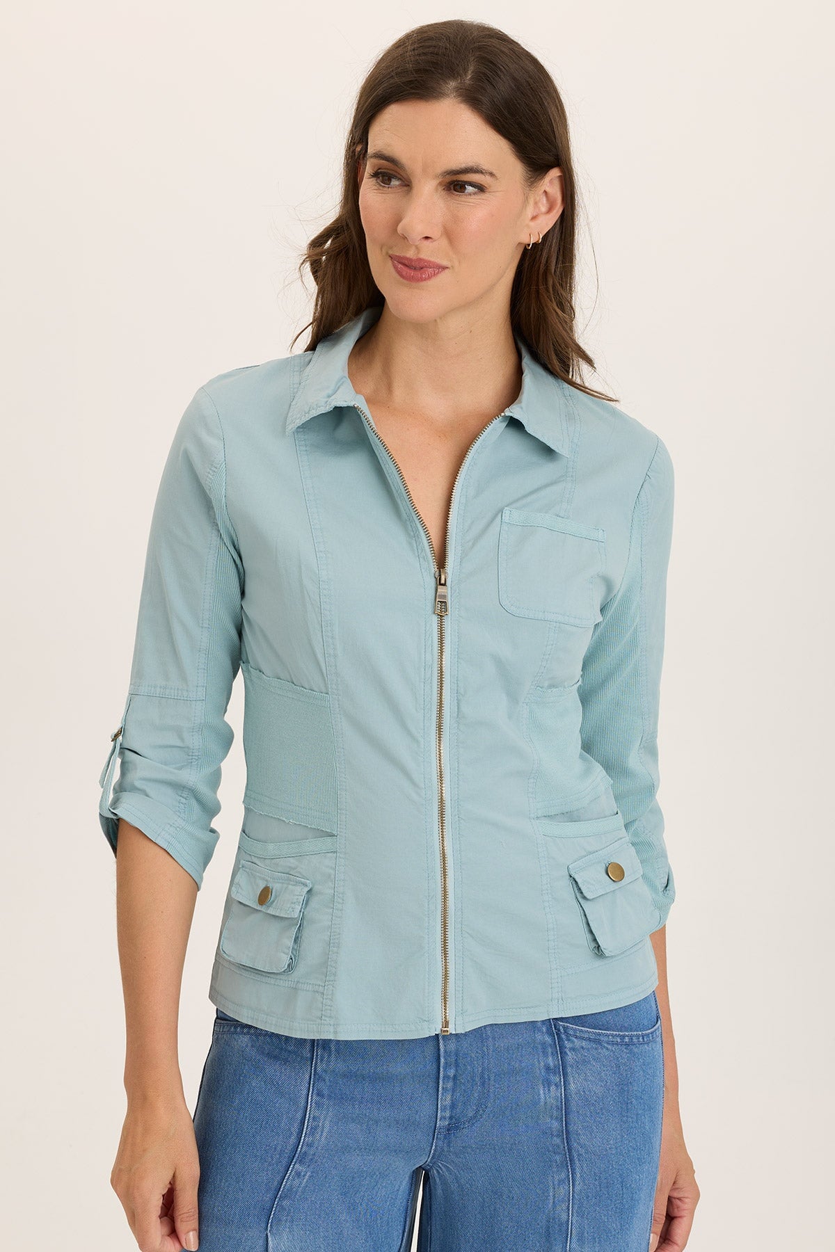 Wexel Stretch Poplin Fitted Cargo Jacket