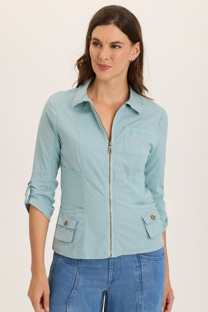 Wexel Stretch Poplin Fitted Cargo Jacket