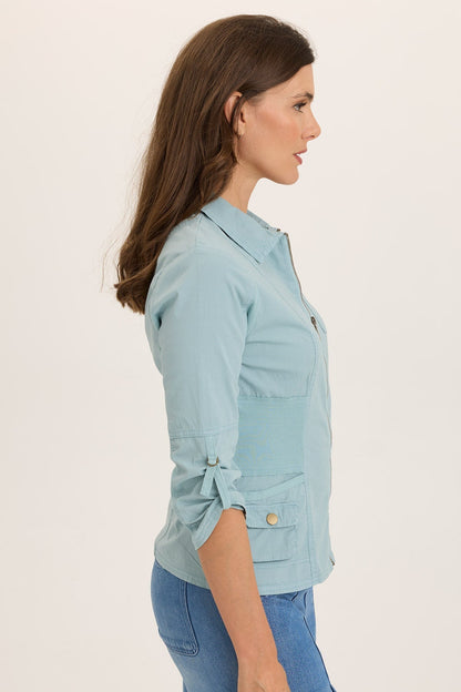 Wexel Stretch Poplin Fitted Cargo Jacket
